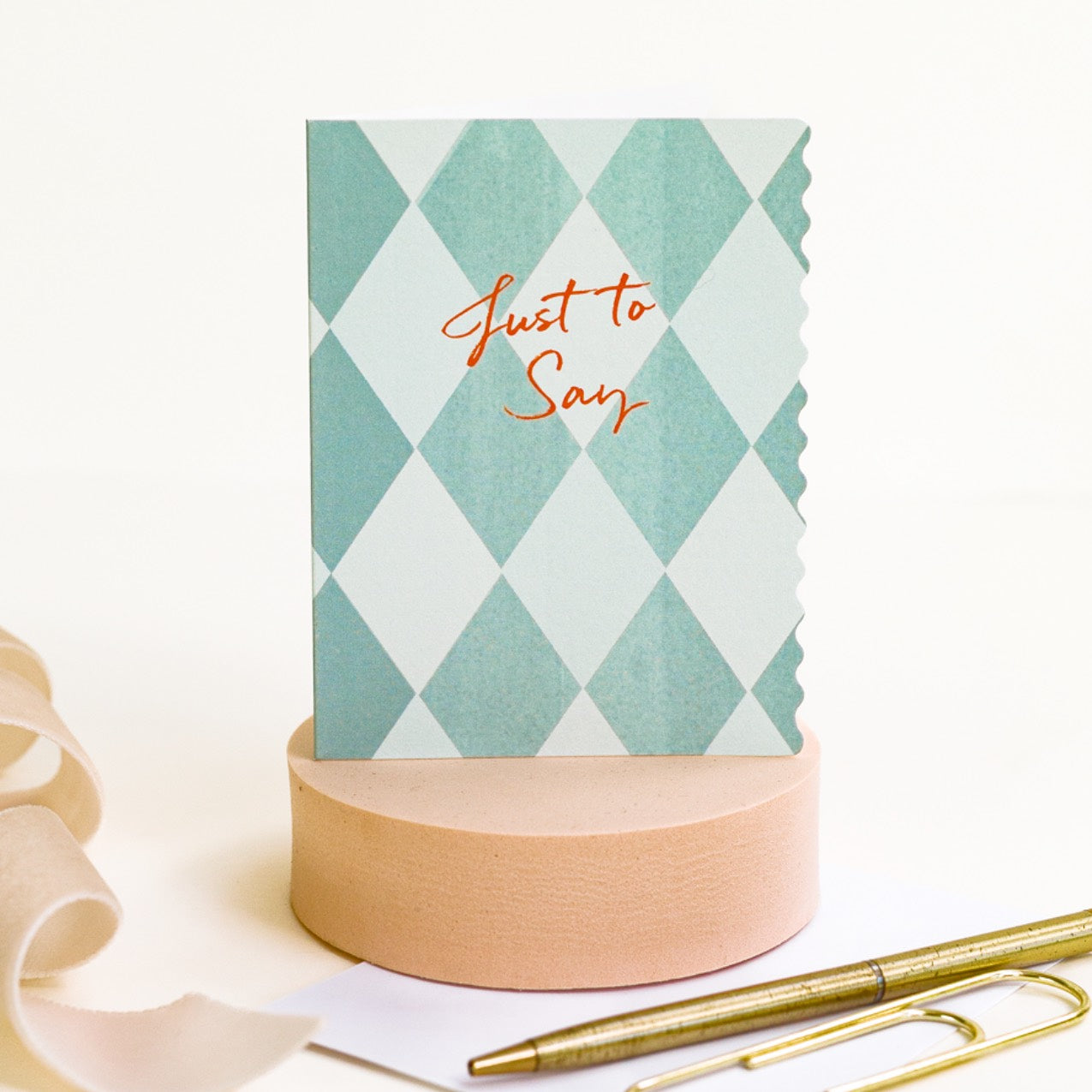 NEW! Just to Say (Harlequin) Card (Cello-Free)