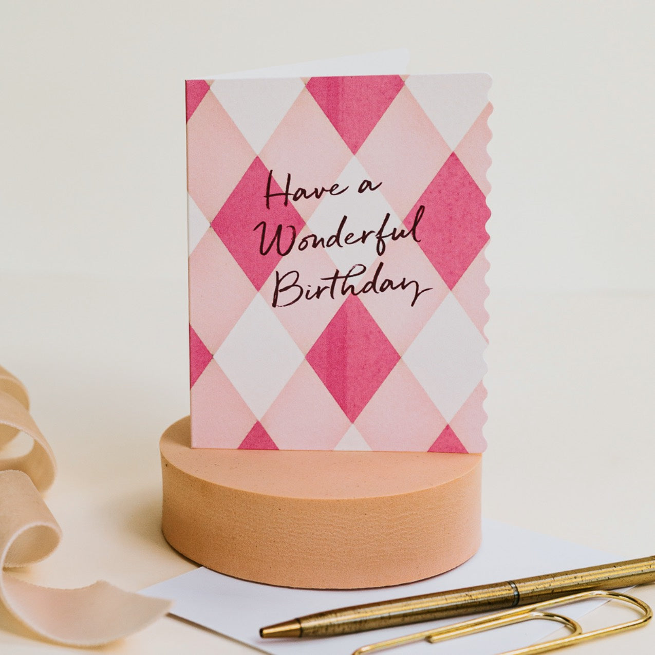 NEW! Wonderful Birthday (Harlequin) Card (Cello-Free)