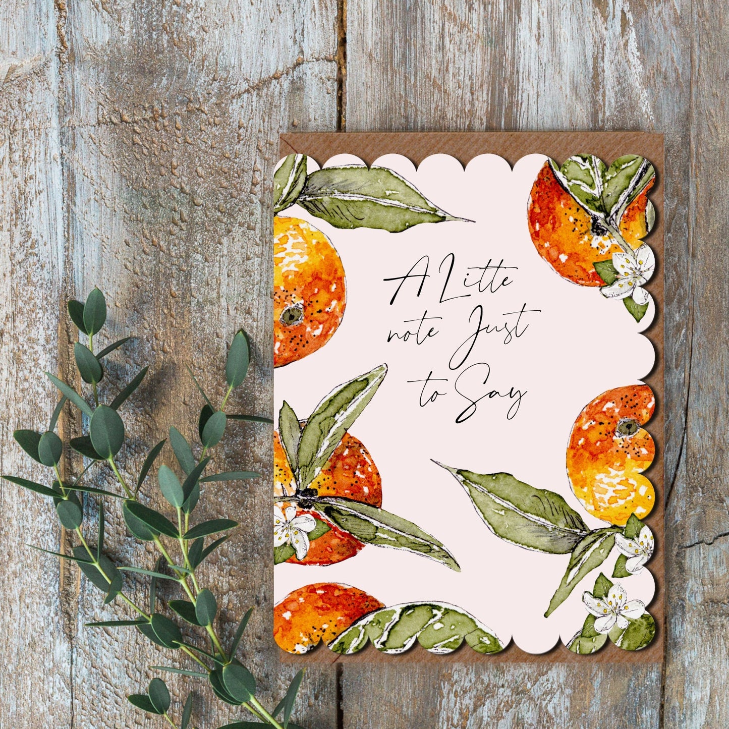 NEW! A Little Note Just to Say (Orange Pure) Card (Cello-Free)