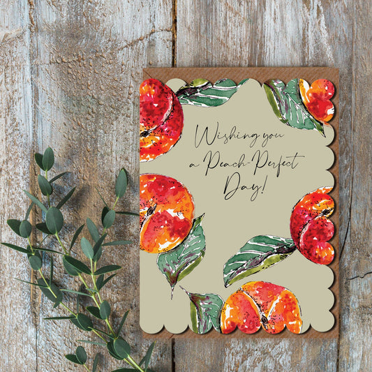 NEW! Wishing you a Peach Perfect Day (Orange Pure) Card (Cello-Free)