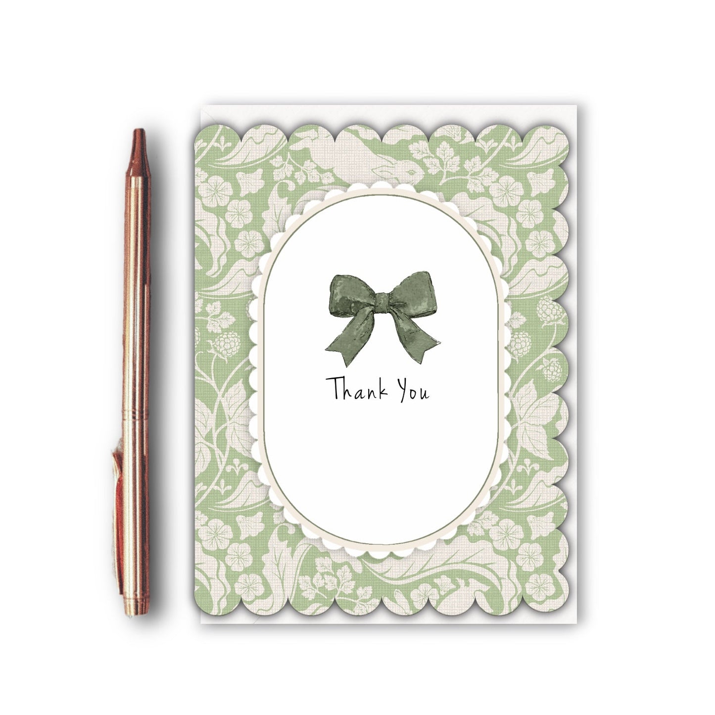 NEW! Thank You (The Vegetable Thief Sage Green) Card (Cello-Free)
