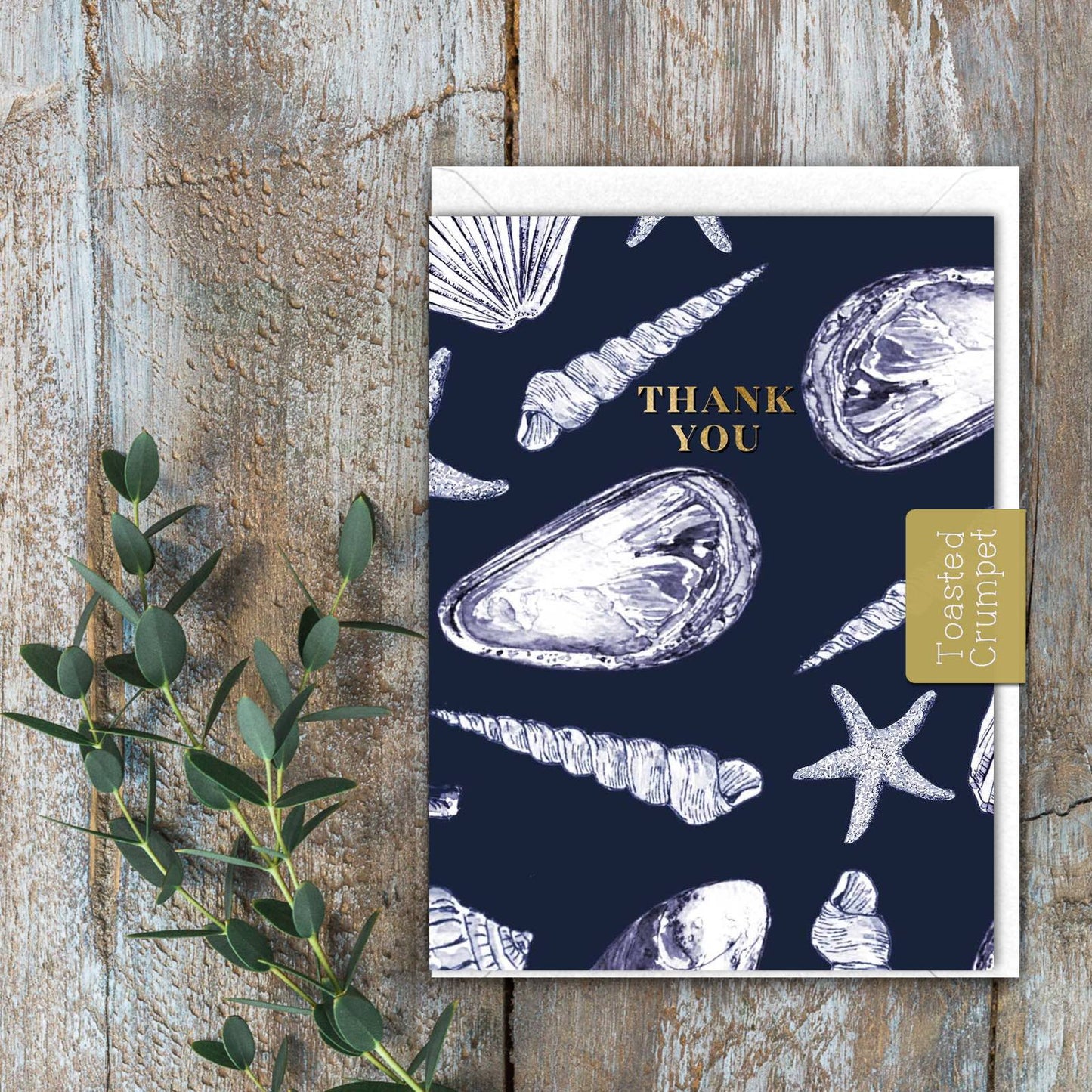 Thank You (Coastal Noir) Card (Cello-Free)