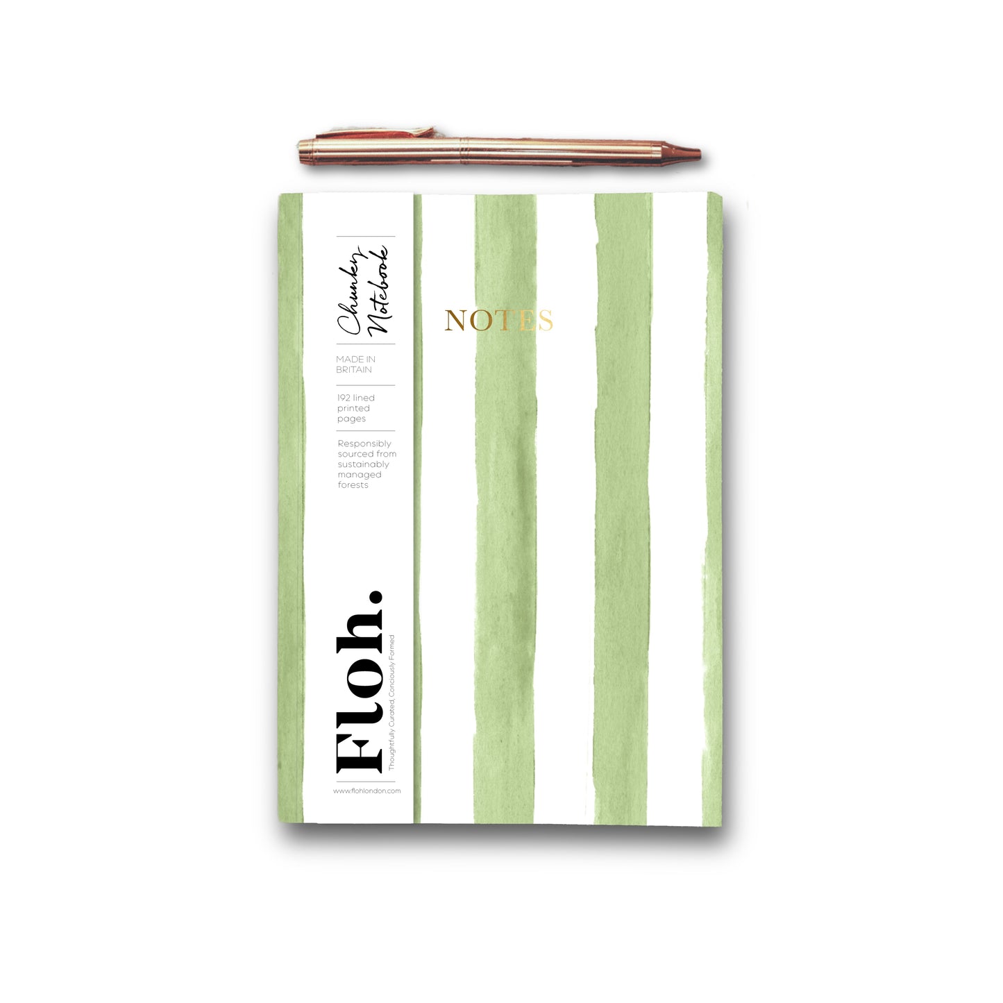 NEW! Olive (Stripes) A5 Chunky Notebook (available for dispatch from Jan 2026)