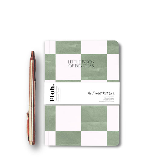NEW! Matcha (Checkerboard) A6 Lined Notebook