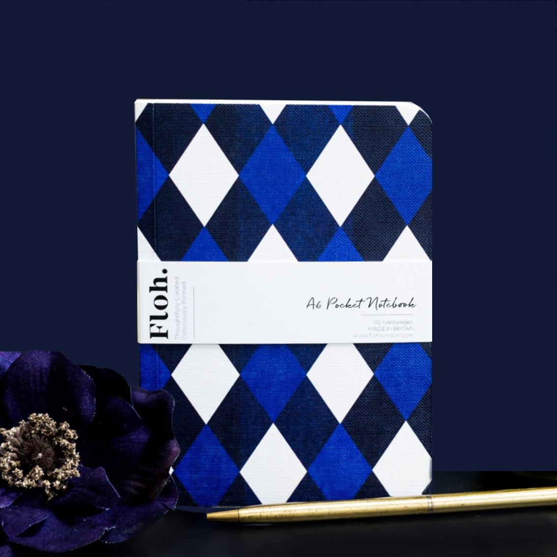 NEW! Cobalt Blue (Harlequin) A6 Pocket Notebook