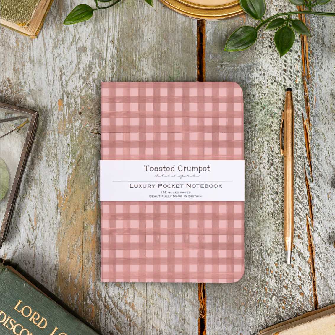 NEW! Heather Blush (Check) A6 Lined Pocket Notebook (available for dispatch from July 2026)