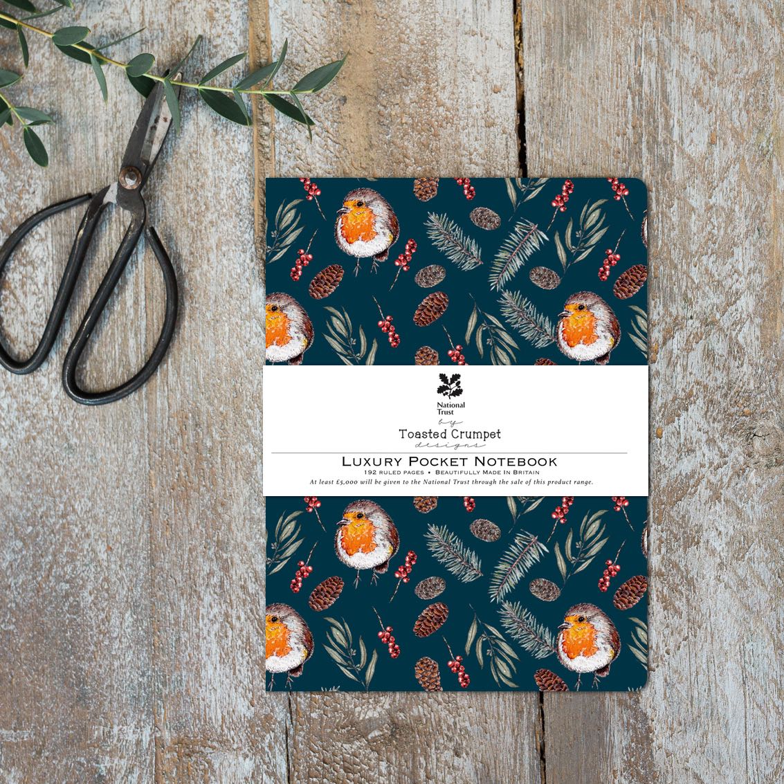 Winter Robin A6 Lined Pocket Notebook