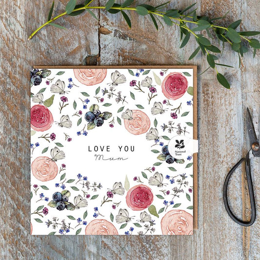 Love You Mum (White Butterflies Pure) Card (Cello-Free)