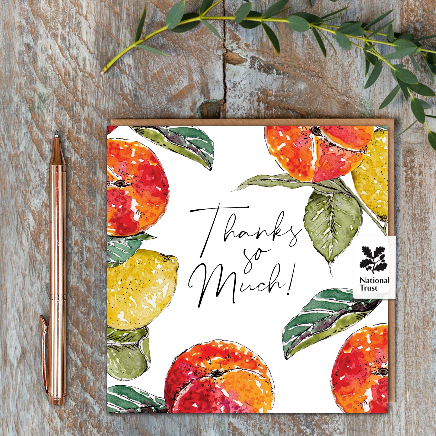 NEW! Thanks so Much (Peach & Lemon Pure) Card (Cello-Free)