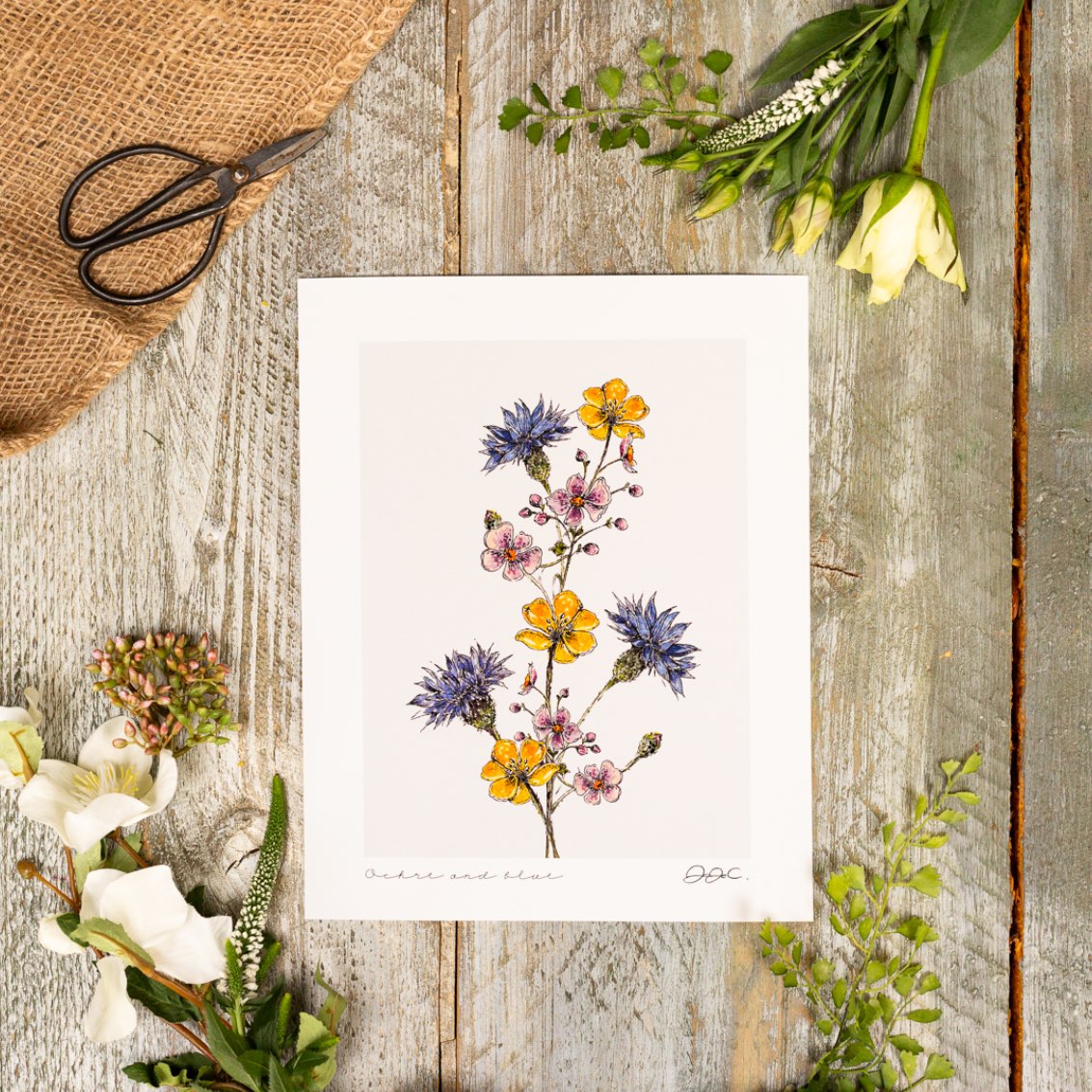 Ochre & Blue 10x12" Fine Art Print