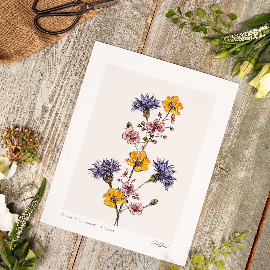 Ochre & Blue 10x12" Fine Art Print
