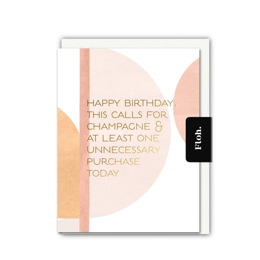 NEW! Happy Birthday! This calls for Champagne (Colourblock) Card (Cello-Free) (available for dispatch from Jan 2026)