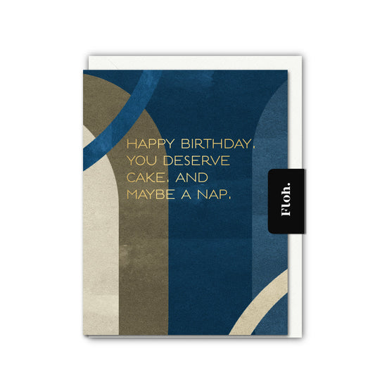 NEW! Happy Birthday! You Deserve Cake  (Colourblock) Card (Cello-Free) (available for dispatch from Jan 2026)