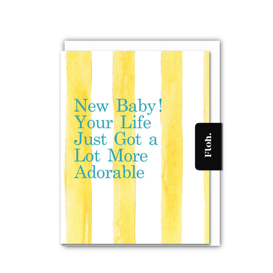NEW! New Baby (Lemon Stripes) Card (Cello-Free)