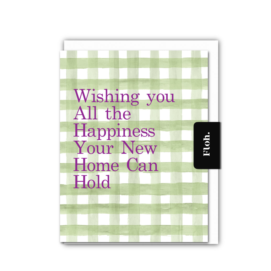 NEW! New Home (Olive Gingham) Card (Cello-Free)