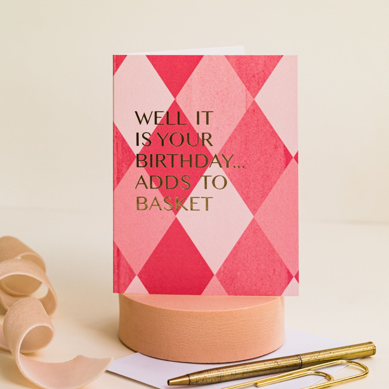 NEW! Well it is your Birthday (Harlequin) Card (Cello-Free)
