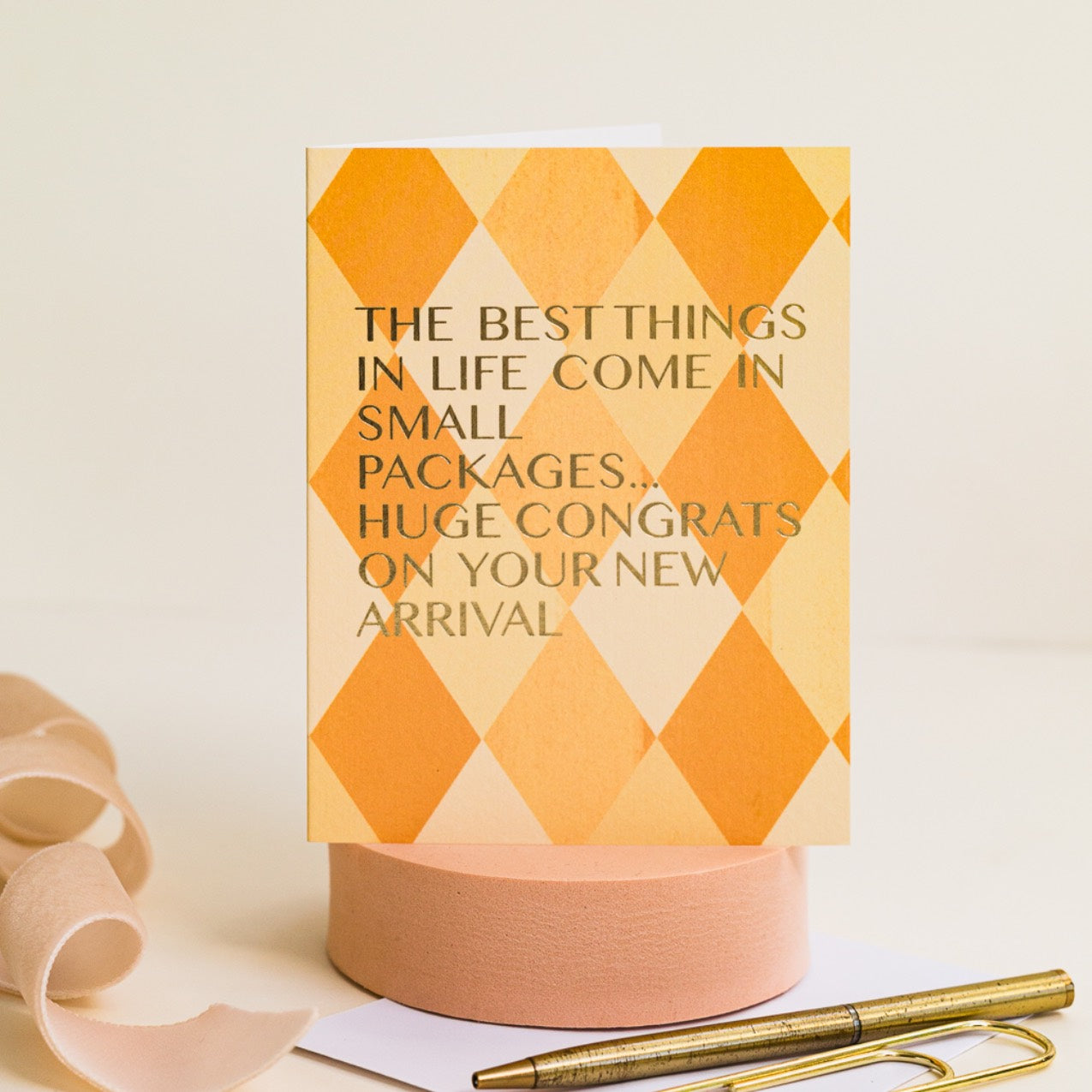 NEW! New Arrival (Harlequin) Card (Cello-Free)