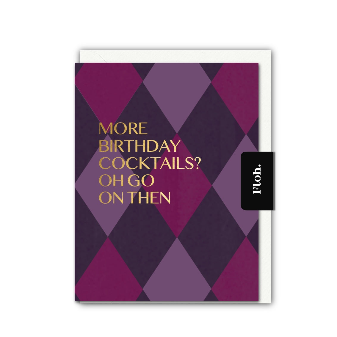 NEW! More Birthday Cocktails (Harlequin) Card (Cello-Free) (available for dispatch from July 2026)