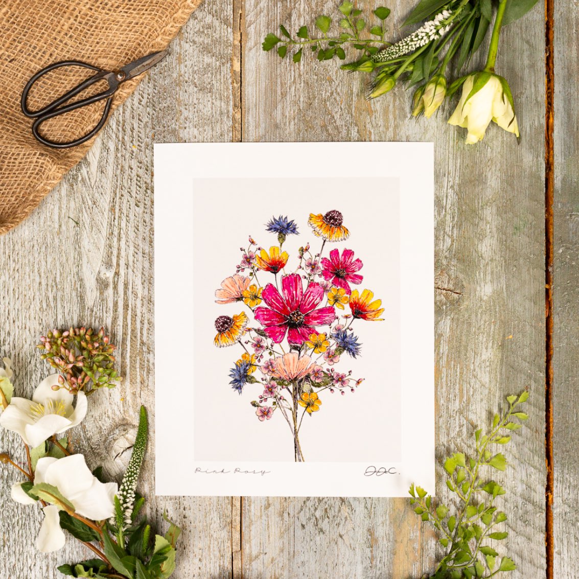Pink Posy 10x12" Fine Art Print