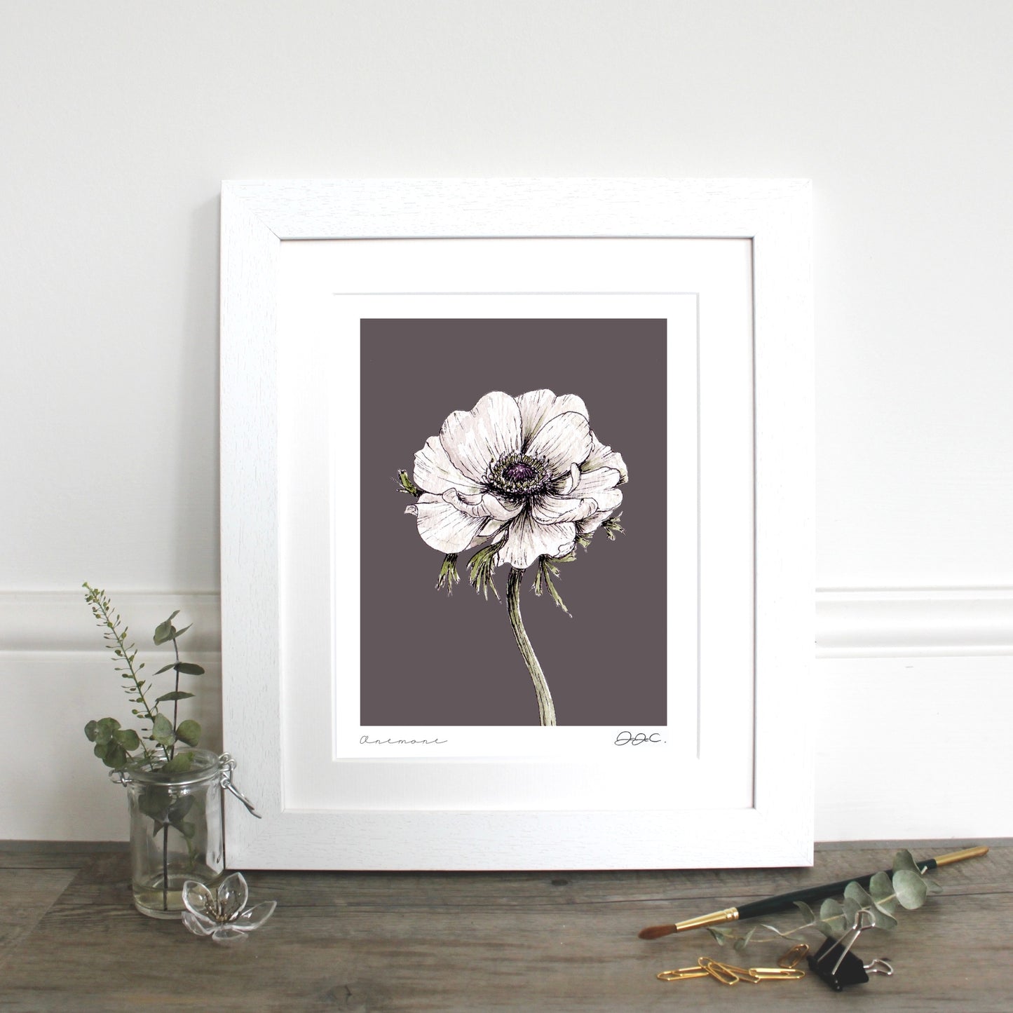 Anemone 10x12" Mounted Fine Art Print