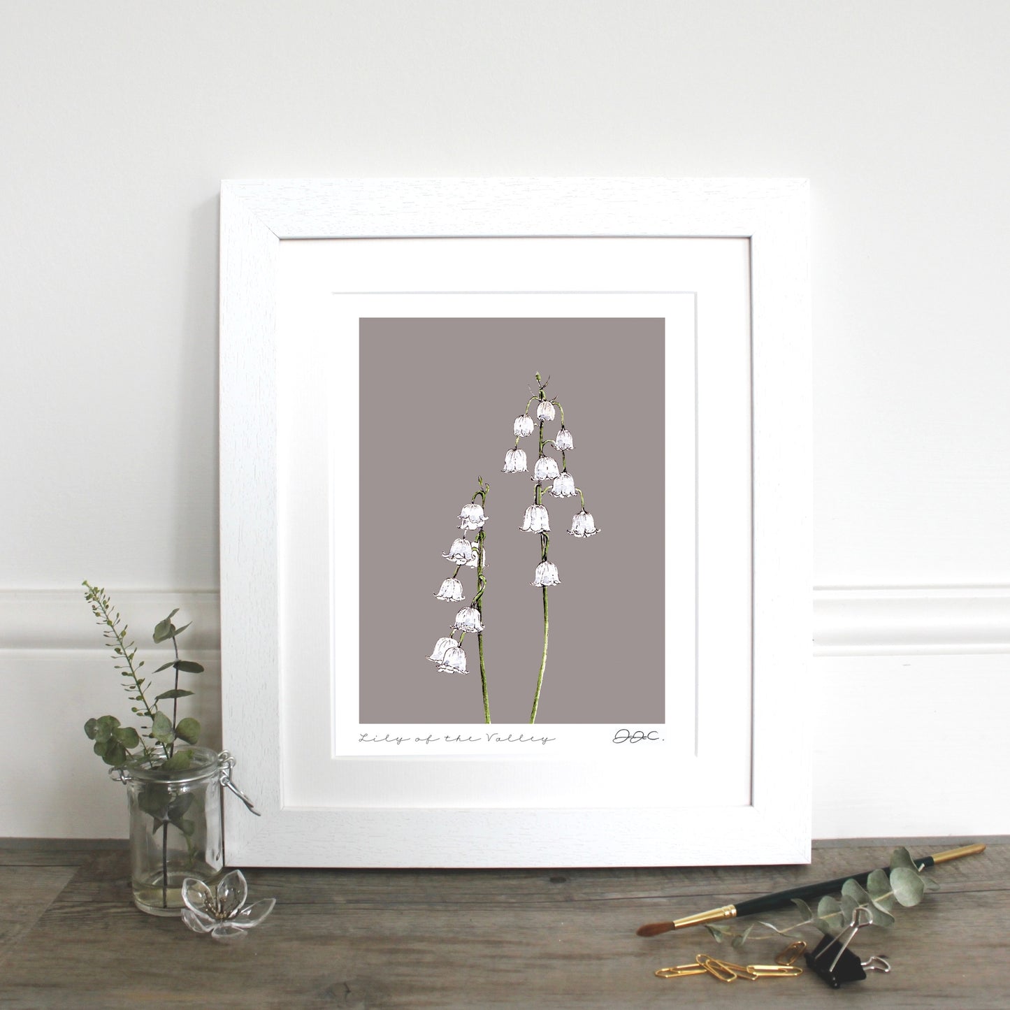 Lily of the Valley 10x12" Mounted Fine Art Print