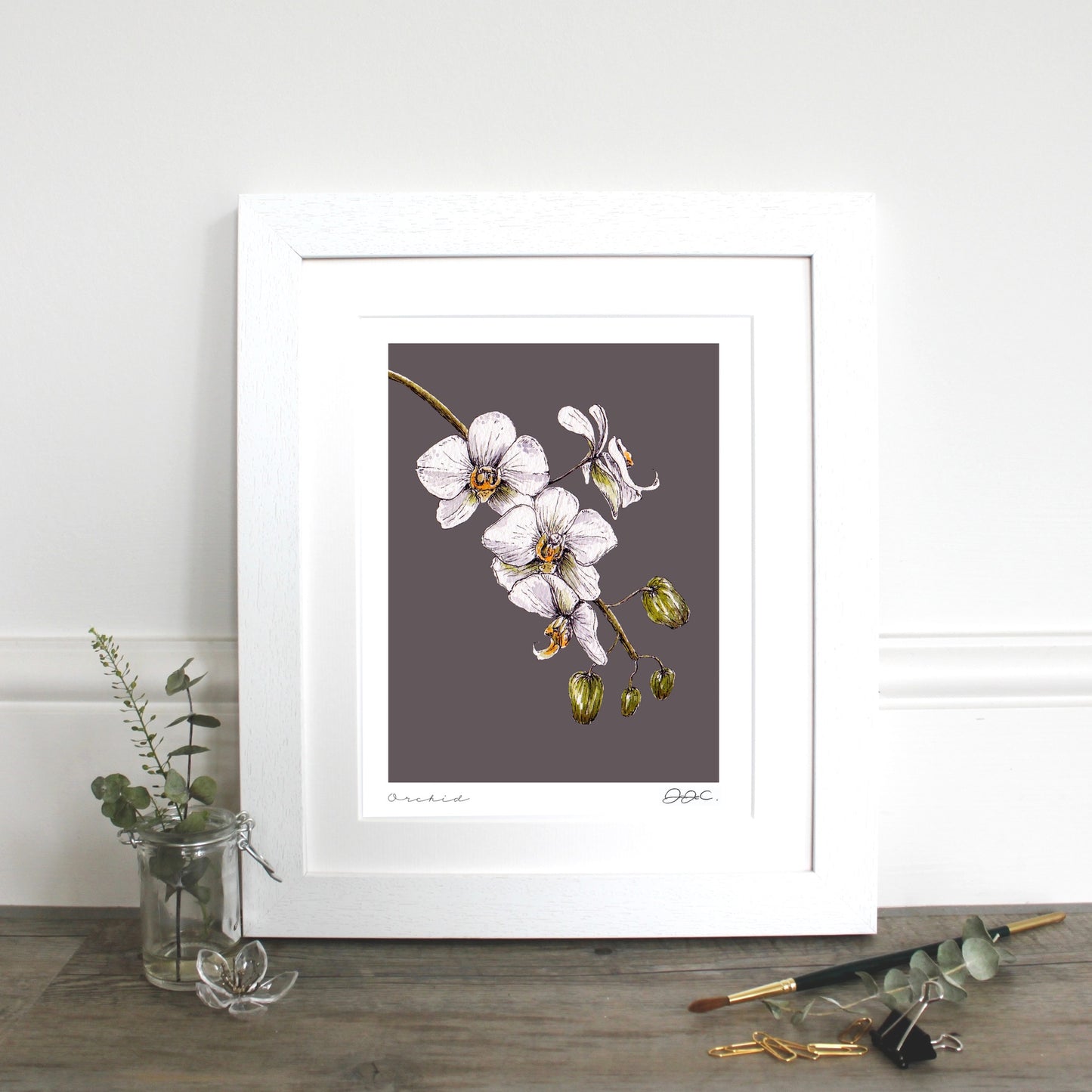 Orchid 10x12" Mounted Fine Art Print