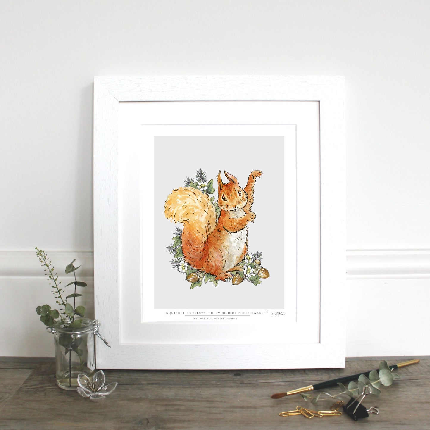 Squirrel Nutkin 10x12" Mounted Fine Art Print