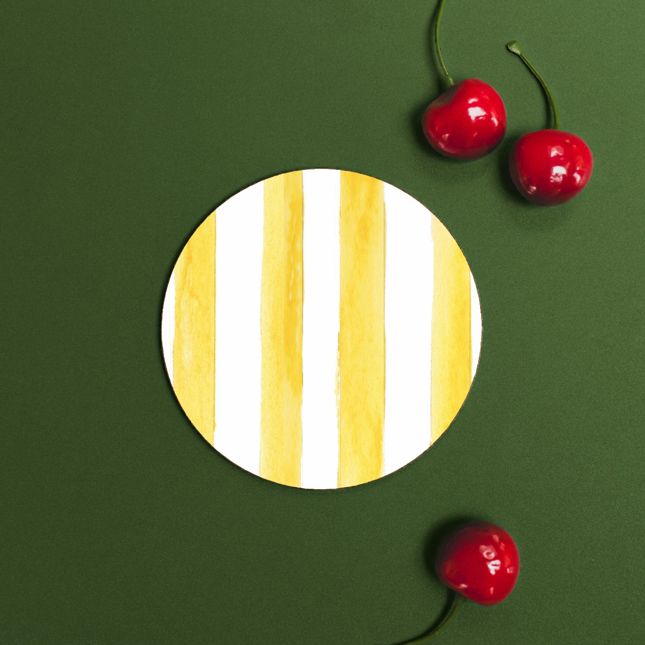 NEW! Lemon (Stripes) Round Coaster