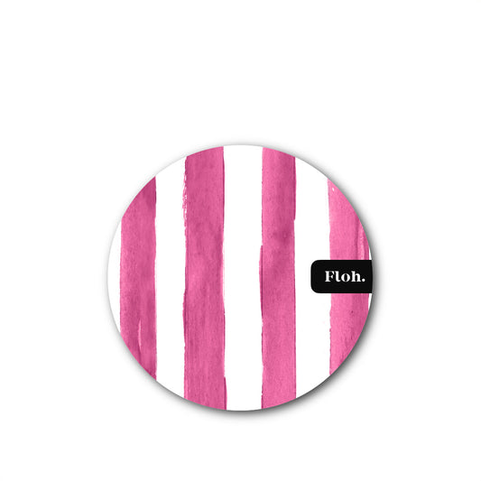 NEW! Raspberry (Stripes) Round Coaster (available for dispatch from Jan 2026)