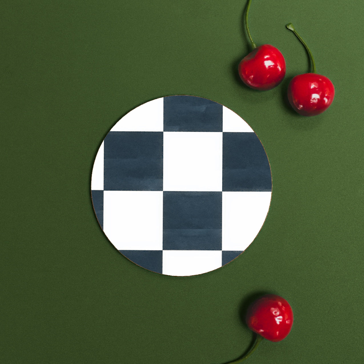 NEW! Espresso (Checkerboard) Round Coaster