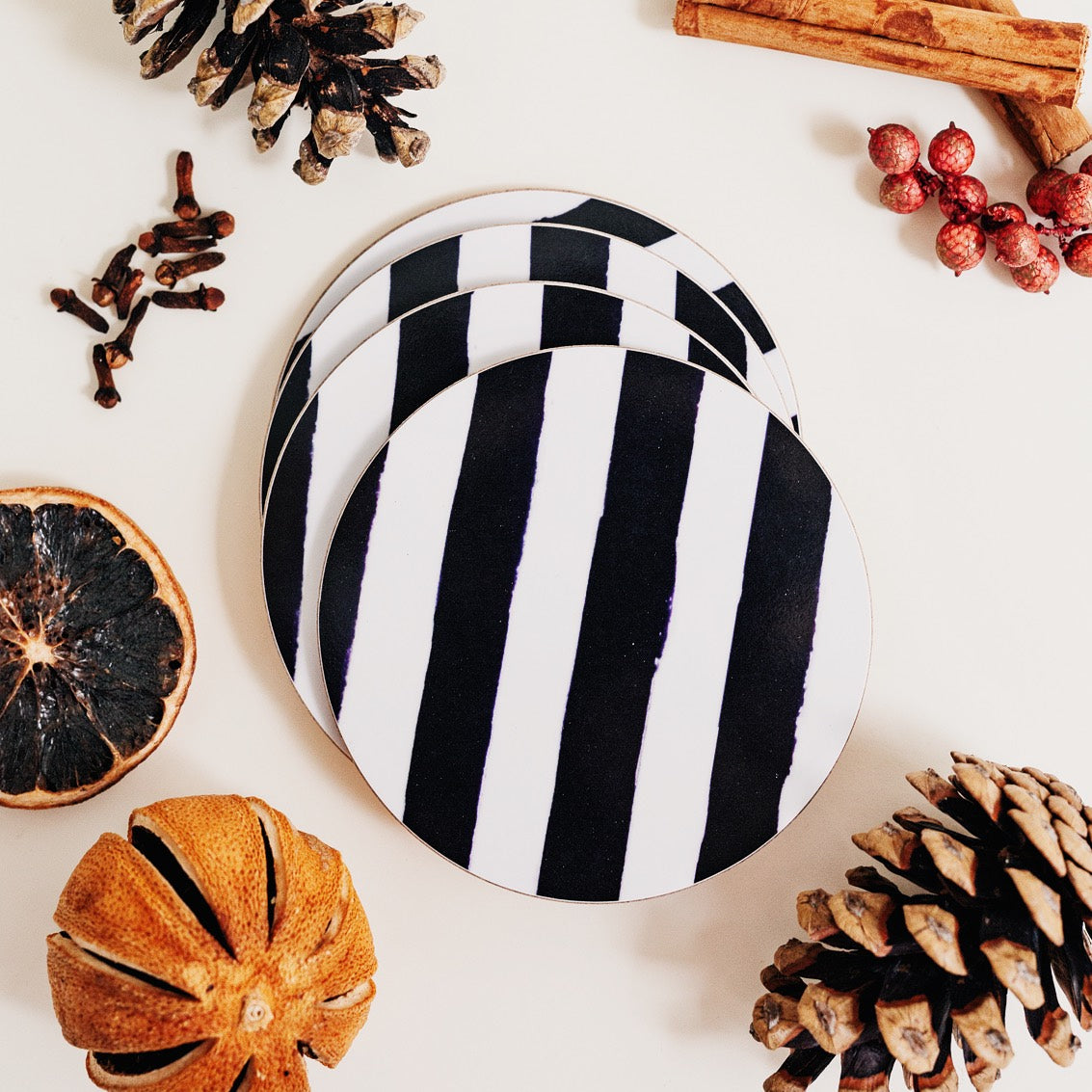NEW! Liquorice (Stripes) Round Coaster (available for dispatch from August 2026)