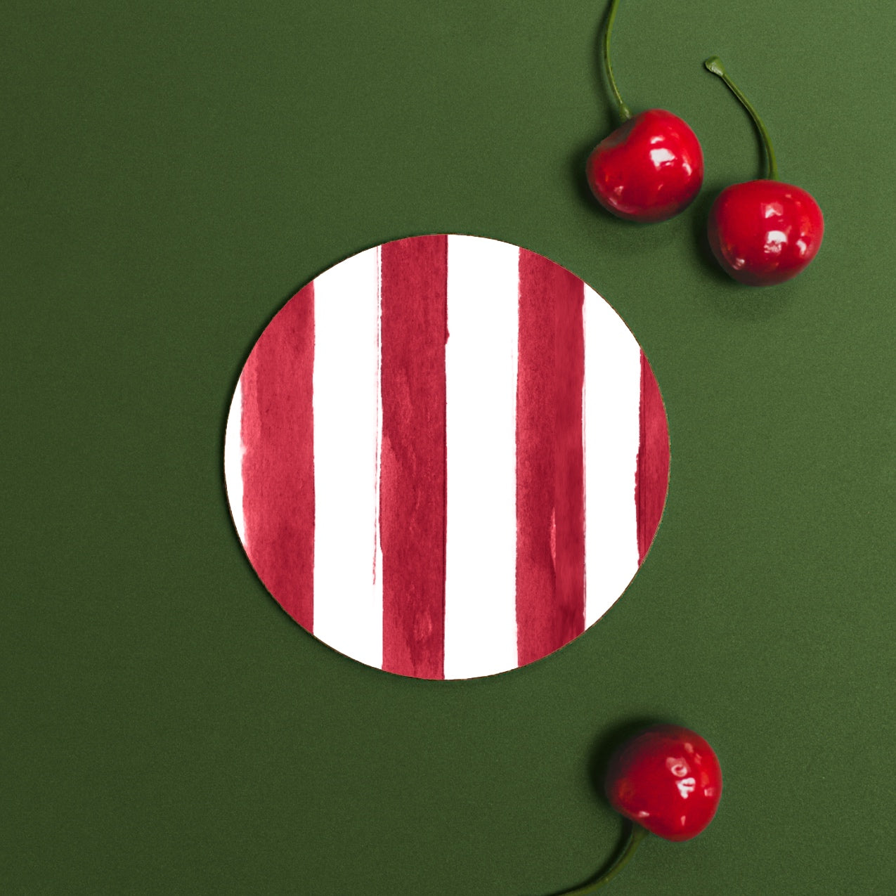 NEW! Crimson (Stripes) Round Coaster (available for dispatch from August 2026)