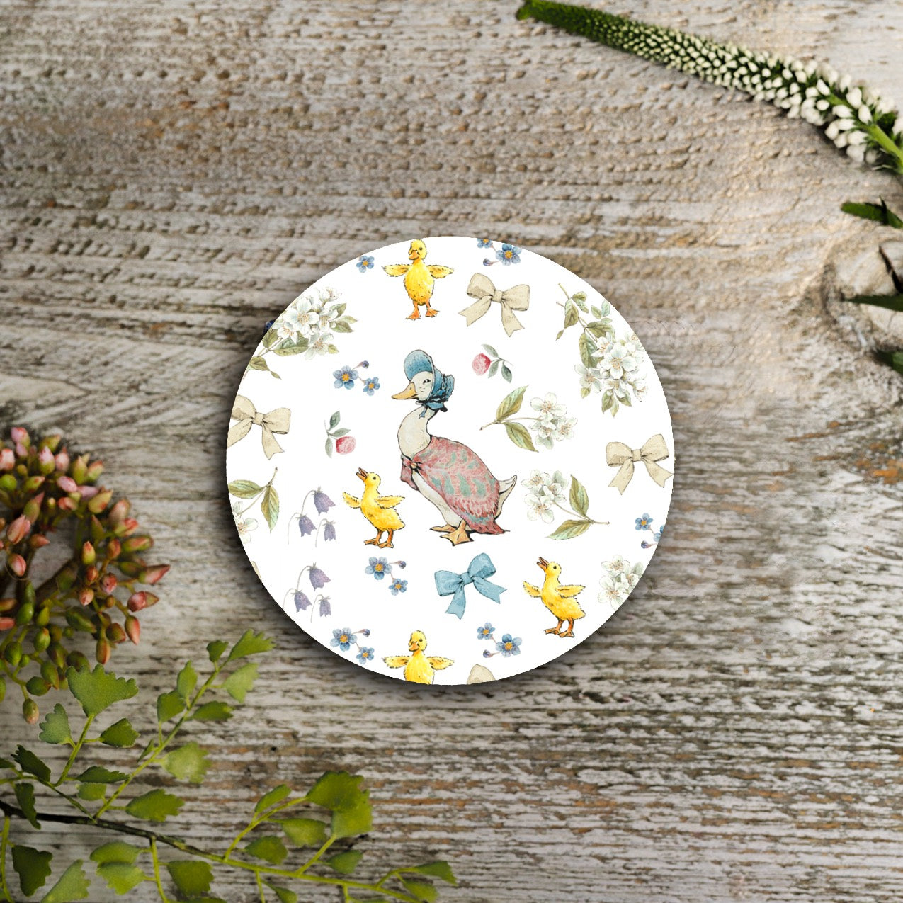 NEW! Jemima Puddle-Duck "Bows & Bonnets" Round Coaster (available for dispatch from August 2026)