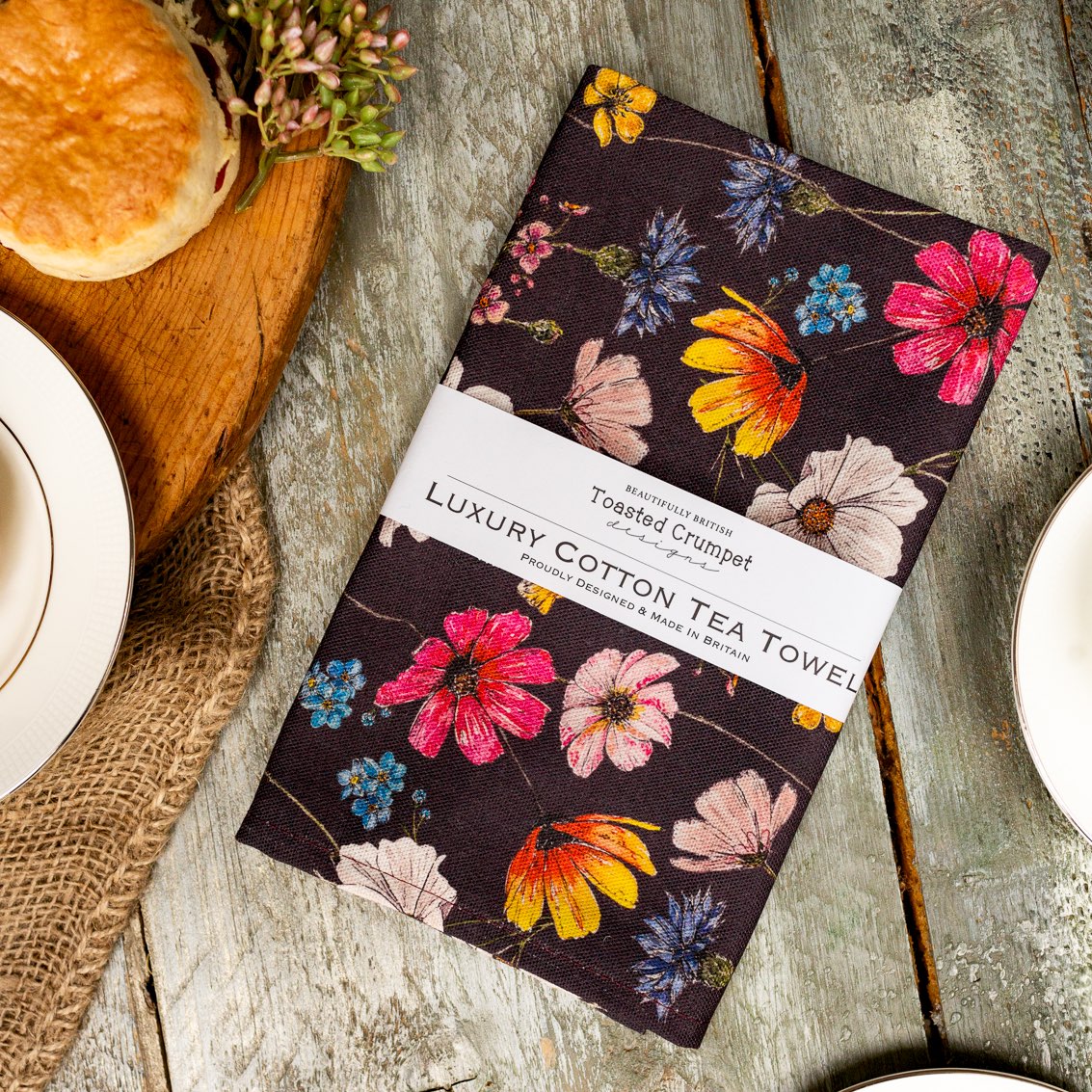 The Regency Gardens (Noir) Tea Towel