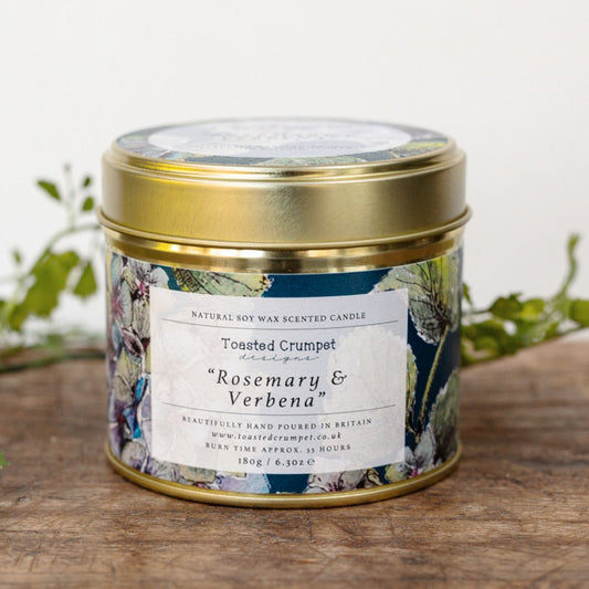 Rosemary & Verbena Candle in a Matt Gold Tin