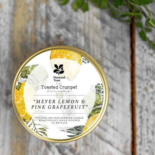NEW! Meyer Lemon & Pink Grapefruit Candle in a Matt Gold Tin (available for dispatch from Jan 2026)