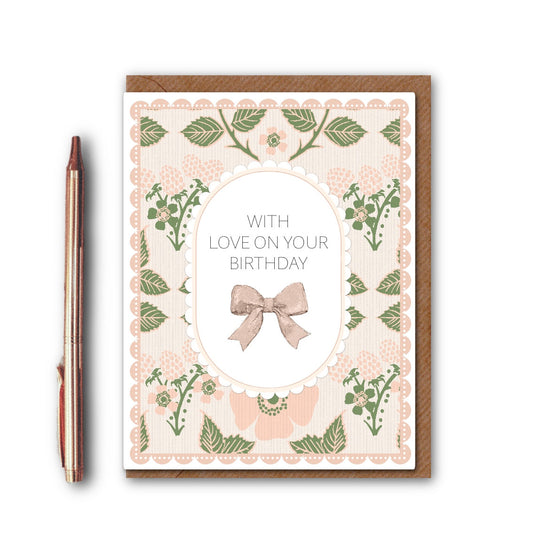 NEW! With Love on Your Birthday (Blackberries & Roses) Card (Cello-Free)