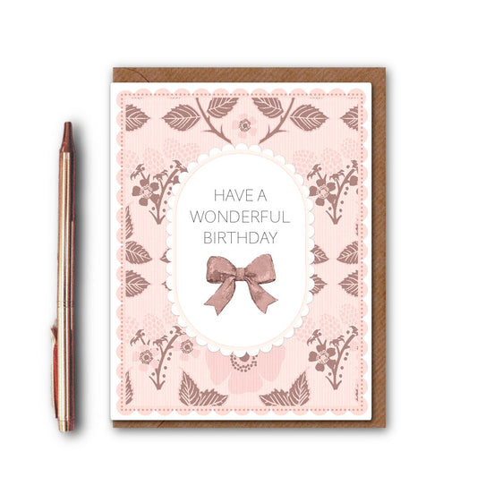 NEW! Have a Wonderful Birthday (Blackberries & Roses Pink) Card (Cello-Free)