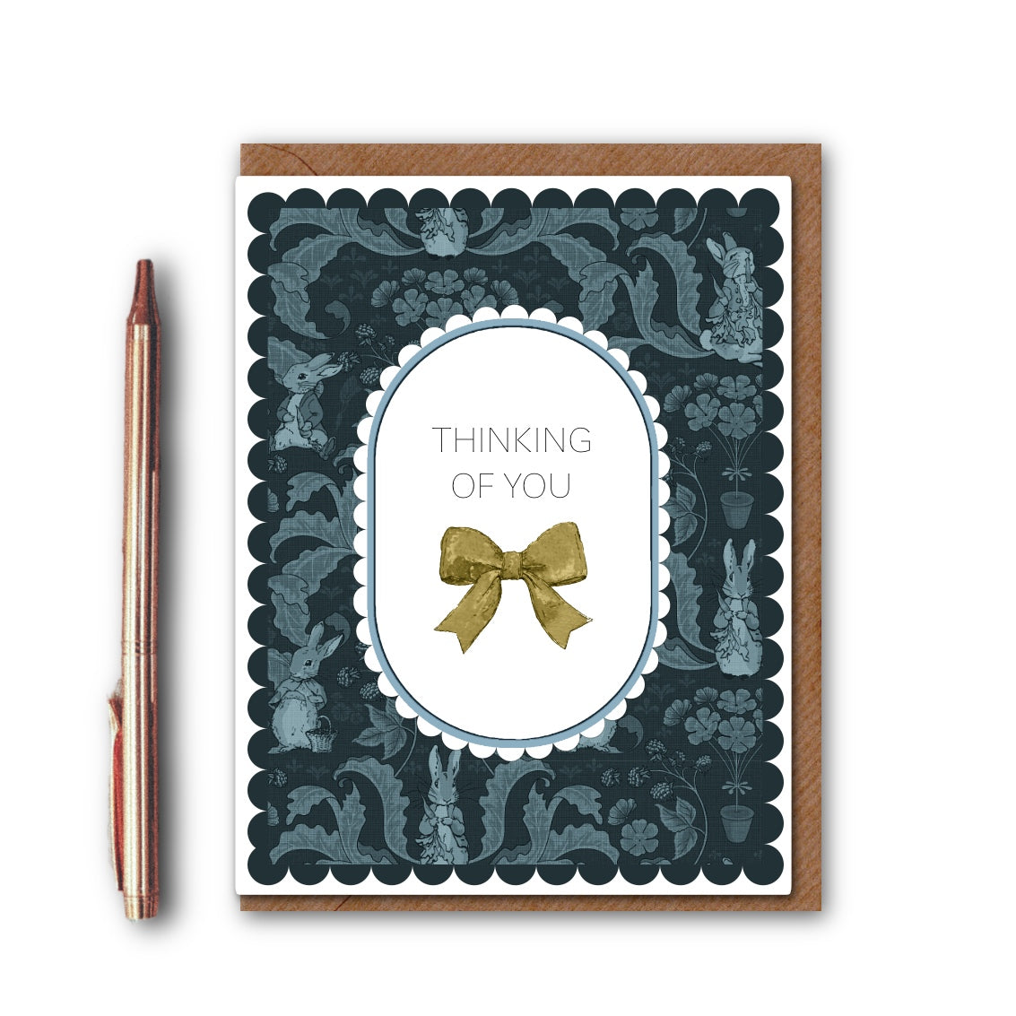 NEW! Thinking of You (The Vegetable Thief Blue) Card (Cello-Free)