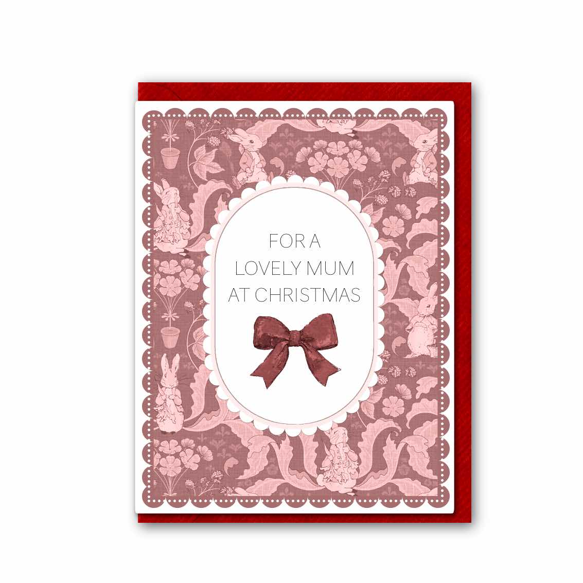 NEW! Lovely Mum at Christmas (The Vegetable Thief Pink) Card (Cello-Free) (available for dispatch from August 2026)