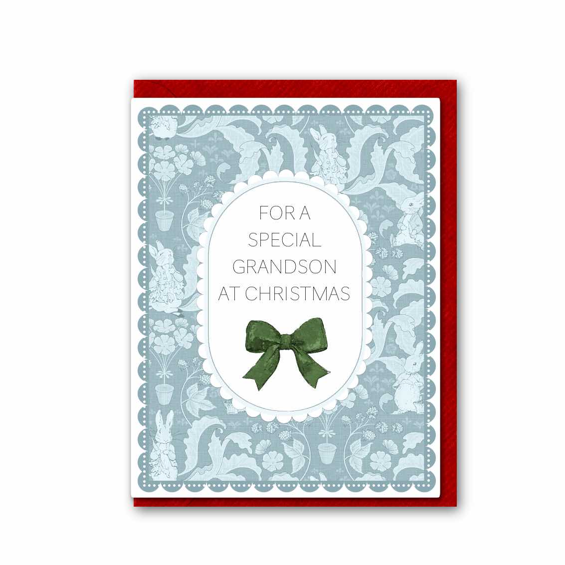 NEW! Grandson at Christmas (The Vegetable Thief Blue) Card (Cello-Free) (available for dispatch from August 2026)