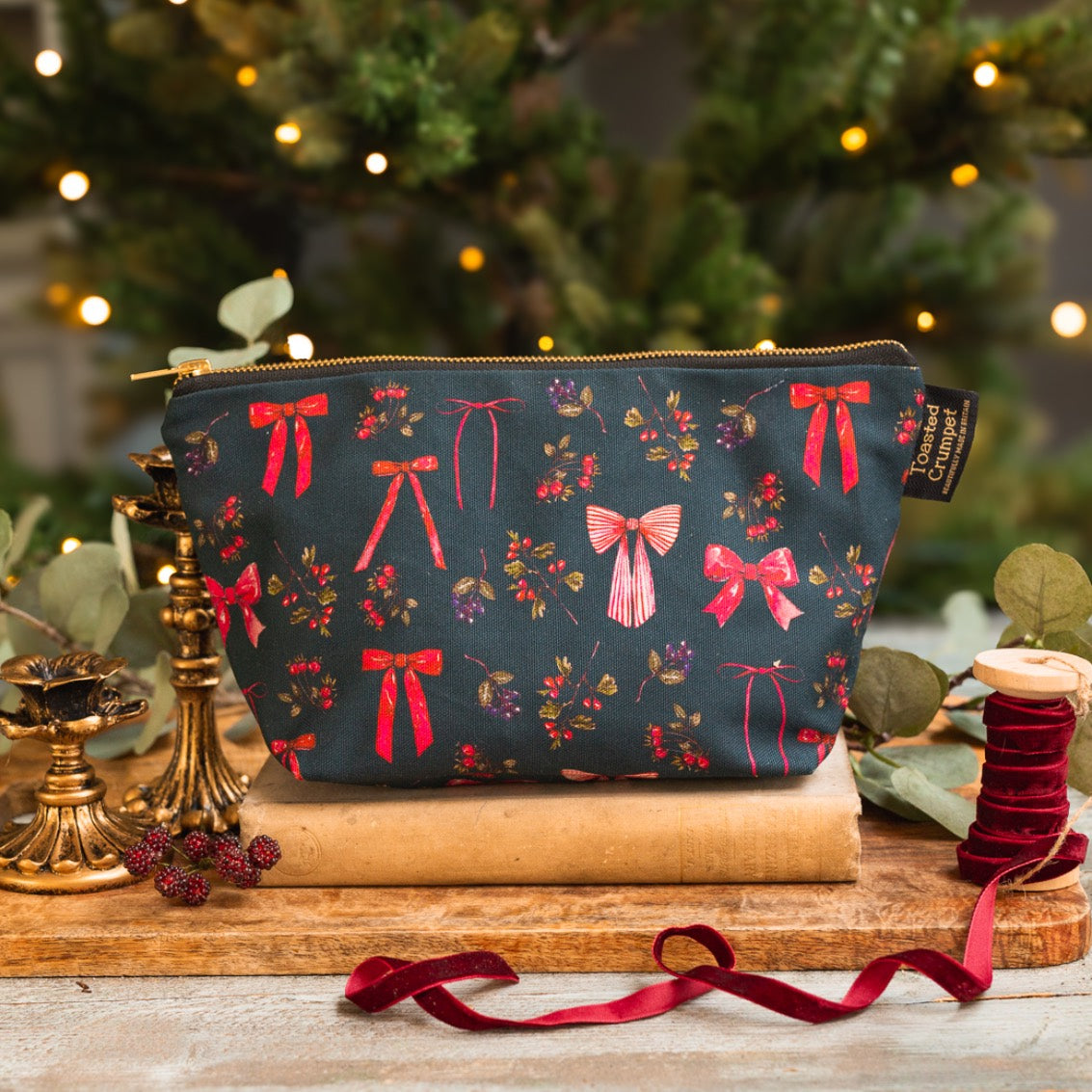 Bows & Berries (Noir) Wash Bag (available for dispatch from August 2025)