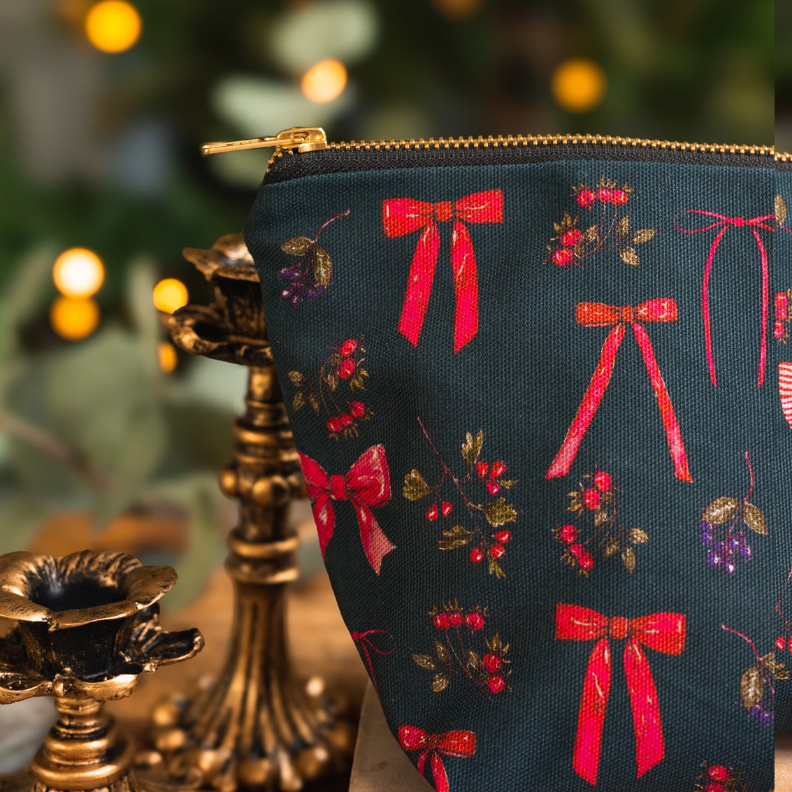 Bows & Berries (Noir) Wash Bag (available for dispatch from August 2025)