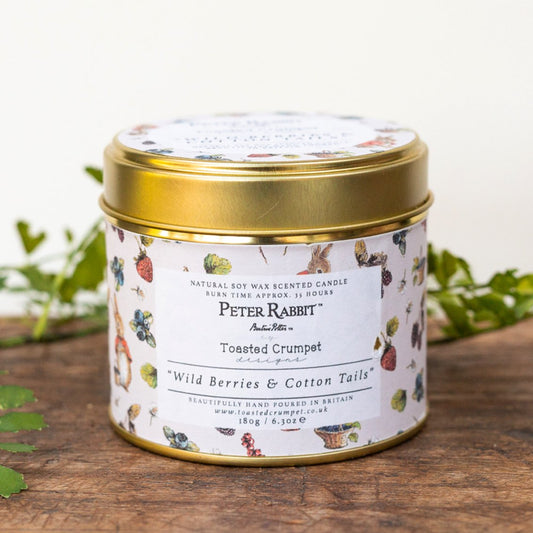 Flopsy "Wild Berries & Cotton Tails" Candle in a Matt Gold Tin