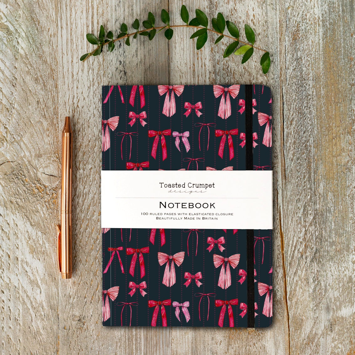 Bow (Noir) A5 Lined Notebook (available for dispatch from August 2025)