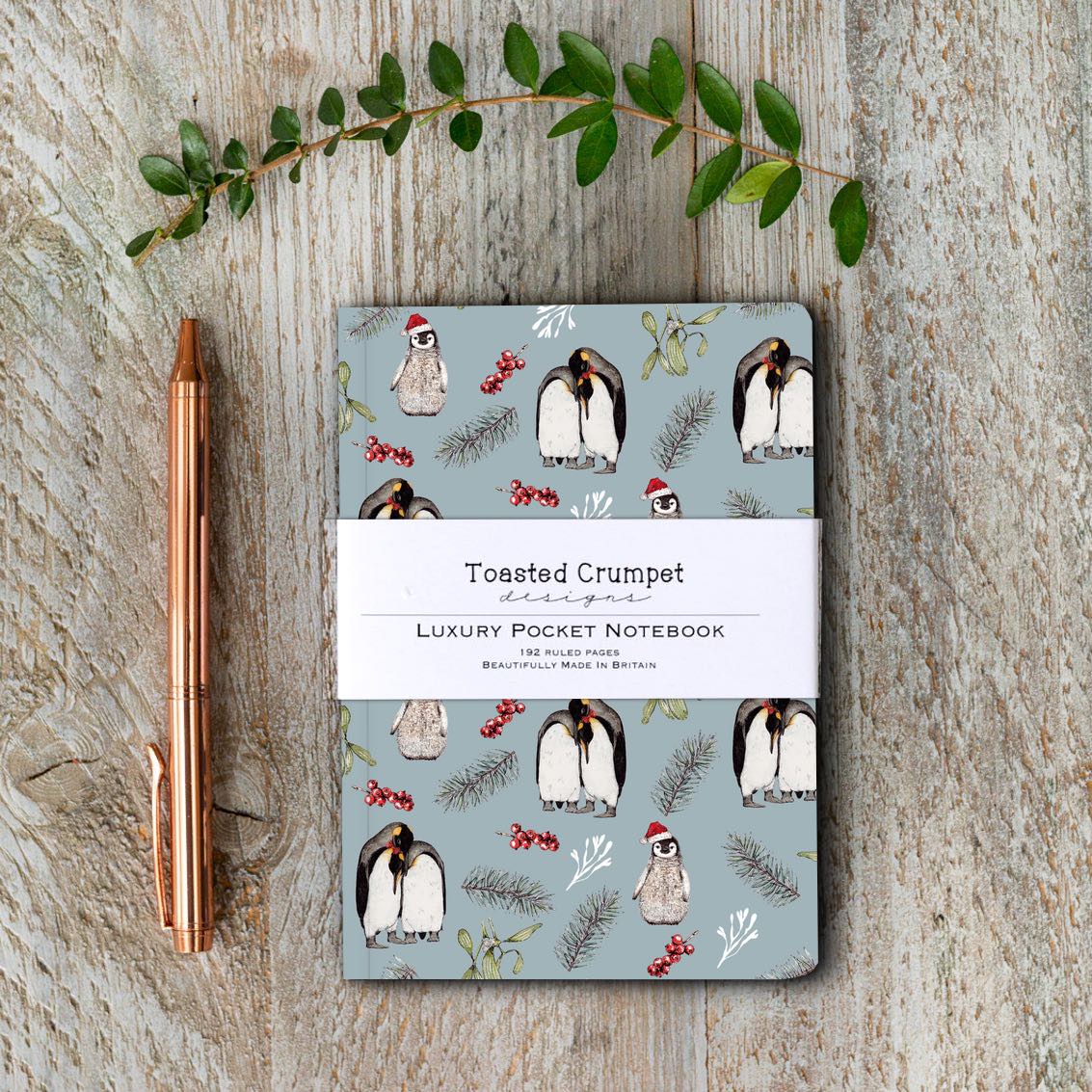 Christmas Penguins A6 Lined Pocket Notebook