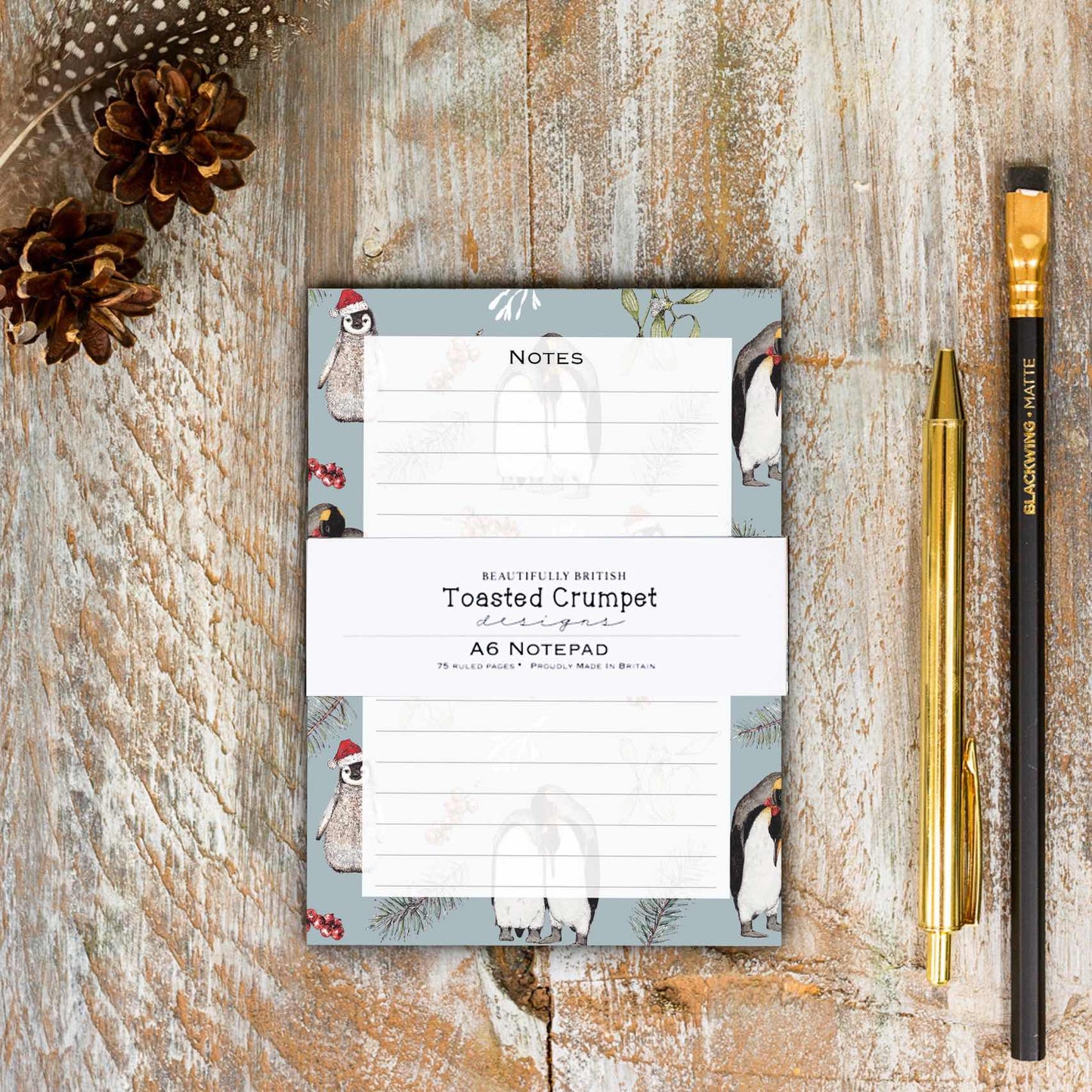Christmas Penguins A6 Jotter Notepad