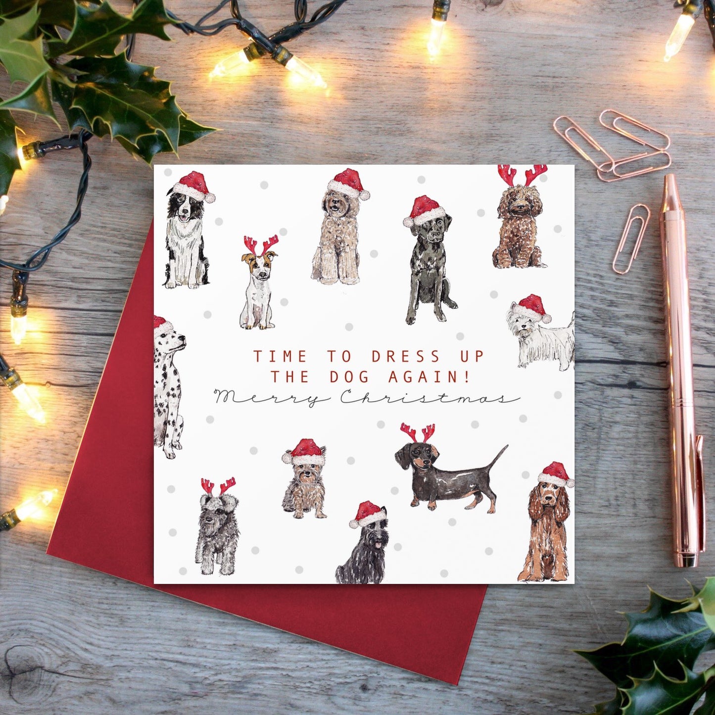 Time to Dress up the Dog Card (Cello-Free)