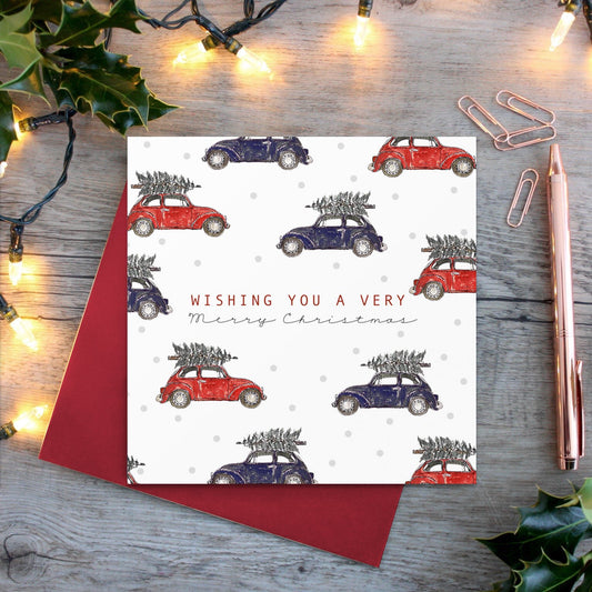 Christmas (Vintage Cars) Card (Cello-Free)