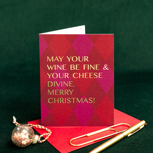 NEW! May your Wine be Fine (Harlequin) Card (Cello-Free) (available for dispatch from August 2026)